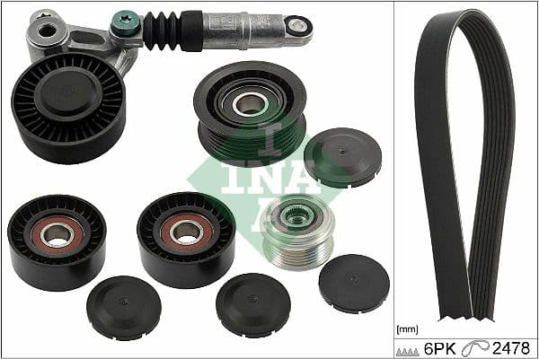 Multi-V-riemset met spanner past: AUDI Q7  PORSCHE CAYENNE  VW TOUAREG 3.0D 11.04-05.18