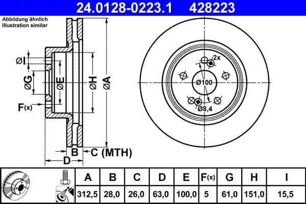 Brake disc Voor Links/Rechts past: RENAULT CLIO III, GRAND SCENIC II, MEGANE II 2.0/2.0D 04.04-12.14