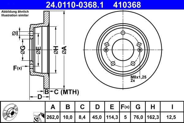 Brake disc Achter Links/Rechts past: HYUNDAI CRETA, ELANTRA IV, ELANTRA V, ELANTRA VI, I30, KONA, VELOSTER, VENUE  KIA CEE'D, CERATO III, CERATO IV, CERATO KOUP III, PRO CEE'D 1.0-2.0 01.06-