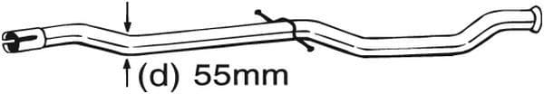Uitlaatpijp midden (diameter:55mm) past: CITROEN C5 I 2.0D 03.01-08.04