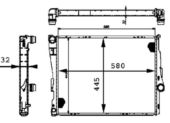 Motorradiator (automatisch) past: BMW 3 (E46), Z4 (E85), Z4 (E86) 1.6-3.2 12.97-02.09