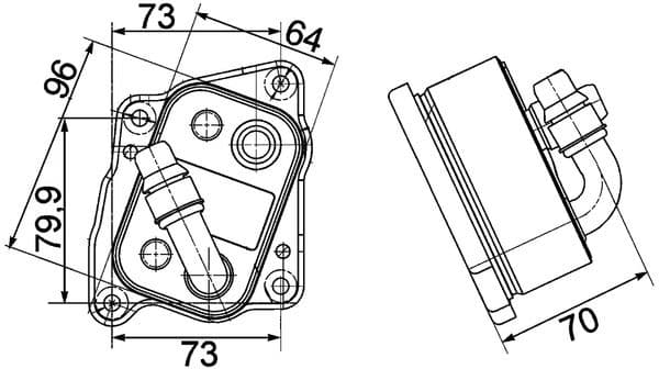 Olie radiator past: BMW 1 (E81), 1 (E82), 1 (E87), 1 (E88), 3 (E46), 3 (E90), 3 (E91), 3 (E92), 3 (E93), 5 (E60), 5 (E61), X1 (E84), X3 (E83), Z4 (E85) 1.6-2.2 12.97-06.15