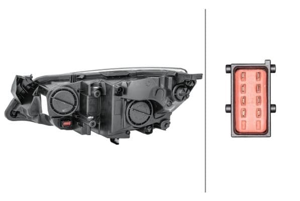Koplamp Rechts (H7/H7/W21, elektrisch, met motor, met gloeilamp, kleur invoegen: zwart) past: OPEL ASTRA J 09.12-04.18