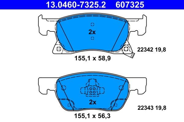 Remblokken set Voor , past: OPEL ASTRA K 1.0-1.6D 06.15-12.21