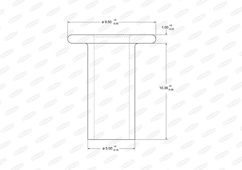 Rivet, drum brake lining