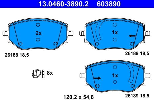 Remblokken set Voor (met extra's), past: DACIA JOGGER, LOGAN III, SANDERO III  NISSAN MICRA V  RENAULT CLIO V 1.0-1.6H 12.18-
