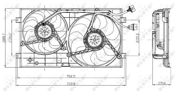 Radiatorventilator (met huisvesting) past: SEAT CORDOBA, IBIZA III, IBIZA IV, LEON  SKODA FABIA I, FABIA I PRAKTIK, FABIA II, OCTAVIA I, OCTAVIA II, ROOMSTER  VW BORA, BORA I, FOX 1.0-2.0 09.96-05.15