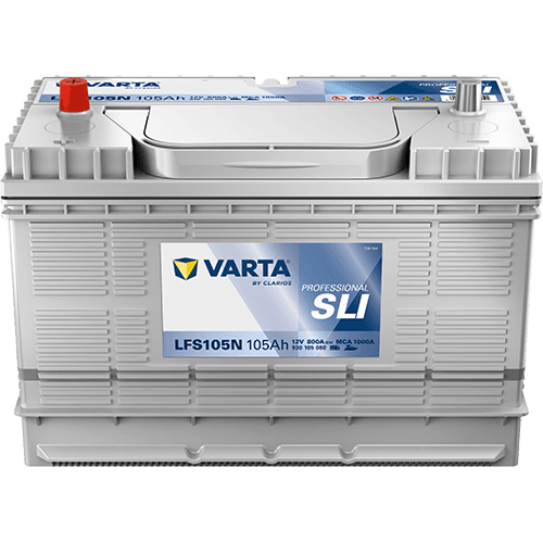 Batterij VARTA 12V 105Ah (EN) PROFESSIONALl STARTER SLI R+ 330x172x240mm, B01 - montageflens 10,5 mm beginnen