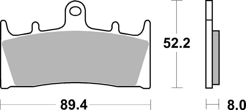 Brake pads Voor, beoogd gebruik: route, materiaal: keramisch / koolstof-7, 52,2x89,7x8mm past: KAWASAKI ZX-12R, ZX-6R, ZX-9R  SUZUKI GSF, GSX, GSX-R 600-1300 1996-2007