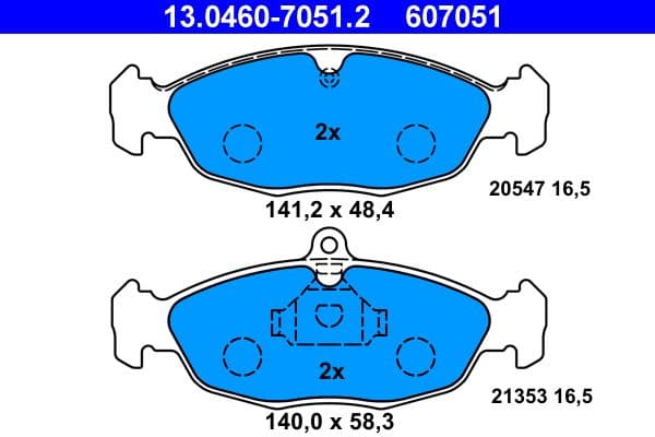 Remblokken set Voor , past: CHEVROLET CORSA, LANOS, TIGRA  DAEWOO LANOS, NEXIA  OPEL ASTRA F, ASTRA F CLASSIC, COMBO, CORSA A, CORSA A TR, CORSA B, TIGRA, VECTRA A 1.0-1.8 09.82-