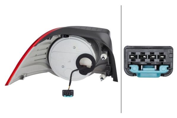 Achterlicht Rechts (extern, LED, kleur van het glas red/transparant) past: VW EOS 03.06-01.11