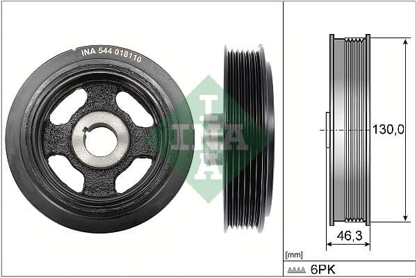 Krukaspoelie (aantal ribben: 6) past: TOYOTA ALLION I, AVENSIS, CALDINA, CELICA, COROLLA, COROLLA VERSO, MATRIX, MR2 III, OPA, RAV 4 II, WISH 1.8 08.99-07.14