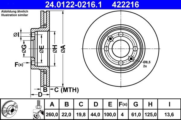 Brake disc Voor Links/Rechts past: ALFA ROMEO GIULIA  DACIA LOGAN, LOGAN EXPRESS, LOGAN MCV  NISSAN MICRA C+C III, MICRA III, MICRA V, NOTE, TIIDA  RENAULT CLIO III, LOGAN EXPRESS 0.9-2.0 03.02-