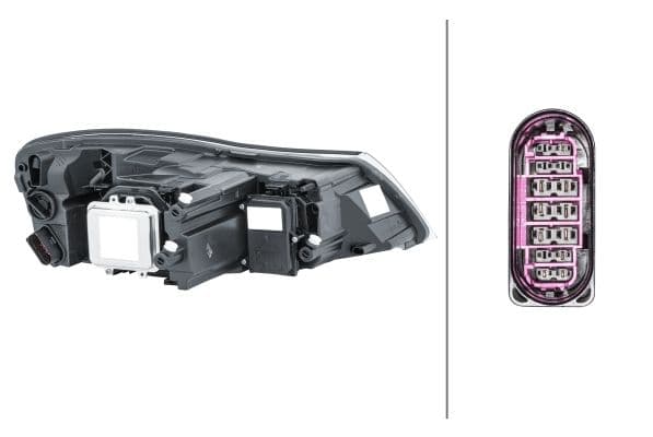 Koplamp Links (D1S/H1/PY21W/W5W, elektrisch, met motor) past: SKODA OCTAVIA II 11.08-06.13