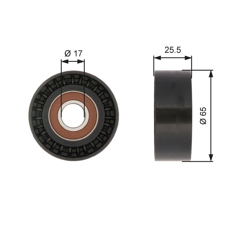 Deflection/Guide Pulley, V-ribbed belt