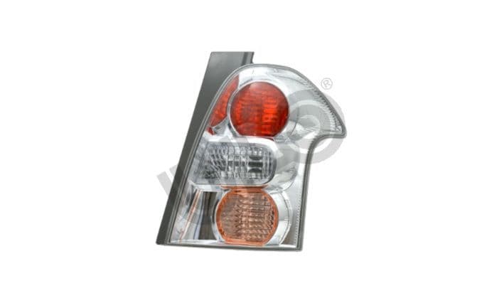 Achterlicht Rechts (kleur indicator geel/transparant, kleur van het glas red, zilveren frame) past: TOYOTA COROLLA VERSO ZER, ZZE 04.04-03.09