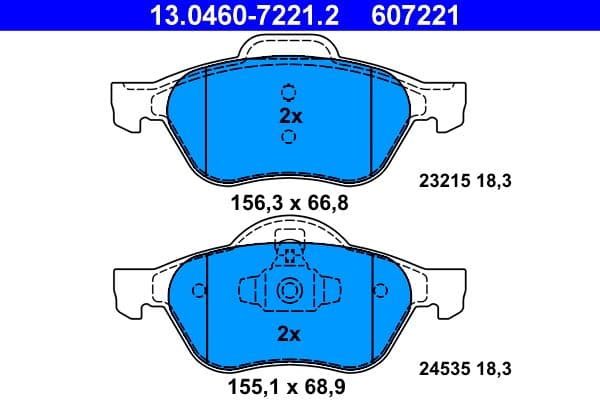 Remblokken set Voor , past: RENAULT CLIO III, MEGANE II, SCENIC II 1.4-2.0D 09.02-