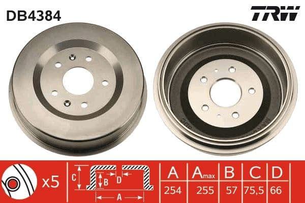Brake drum Achter past: LAND ROVER FREELANDER I 1.8/2.0D/2.5 02.98-10.06
