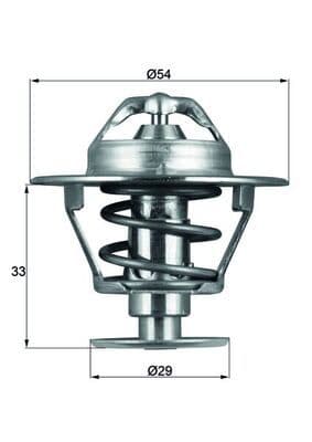 Thermostaat koelsysteem (76°C) past: MITSUBISHI L 300 III, L200, L400, PAJERO I, CANTER V (FE3, FE4, FB3, FB4)  NISSAN 300ZX, NAVARA, TERRANO I 2.3D/2.5D/3.0 12.82-