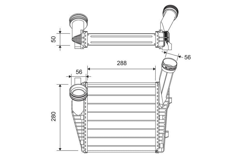 Toevoerluchtkoeler past: AUDI Q7  PORSCHE CAYENNE  VW TOUAREG 2.5D-6.0D 01.03-05.18