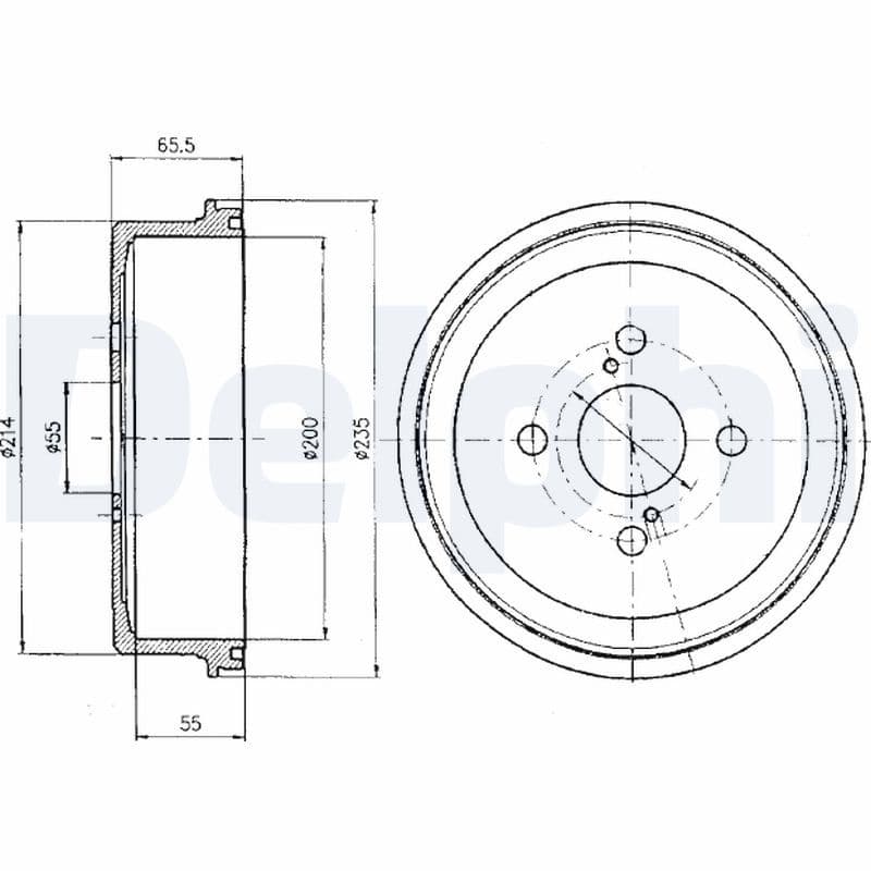 Brake drum Achter past: TOYOTA CARINA VII, COROLLA, SPRINTER CARIB 1.3-2.0D 05.92-06.02