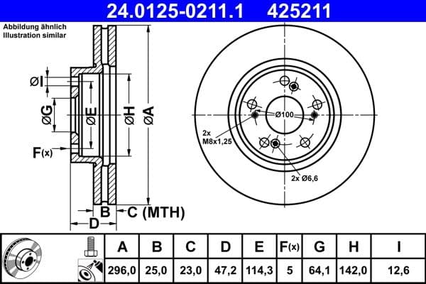 Brake disc Voor Links/Rechts past: HONDA ACCORD VIII 2.0-3.5 06.08-06.15