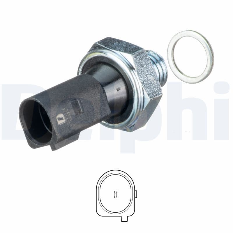 Oliedruksensor (0,5bar, 1 pin, zwart) past: MERCEDES A (W169), B SPORTS TOURER (W245)  SMART FORTWO 0.8D-2.0CNG 09.04-