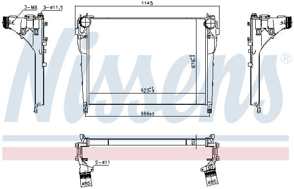 Toevoerluchtkoeler EURO 6 past: MERCEDES ACTROS MP4 / MP5, ANTOS, AROCS 471.943-OM936.916 07.11-