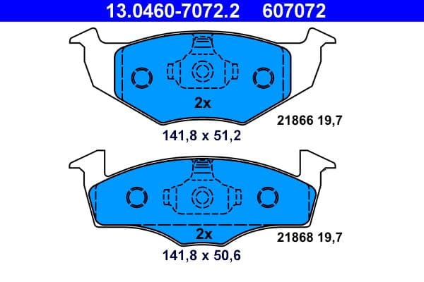 Remblokken set Voor , past: SEAT CORDOBA, CORDOBA VARIO, IBIZA II, TOLEDO I  VW GOLF III, POLO, POLO III CLASSIC, VENTO 1.0-2.0 05.91-12.02