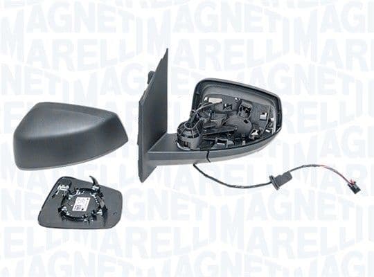 Zijspiegel Rechts (elektrisch, in reliëf, met verwarming, under-coated, elektrisch opklapbaar) past: FORD TRANSIT / TOURNEO CONNECT III  VW CADDY V 09.20-