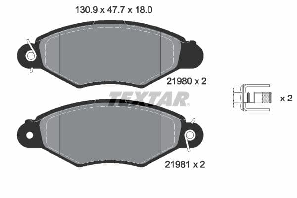 Remblokken set Voor , past: CITROEN C25, XSARA  FIAT DUCATO, TALENTO  PEUGEOT 206, J5  RENAULT KANGOO 1.0-2.5D 09.81-02.07