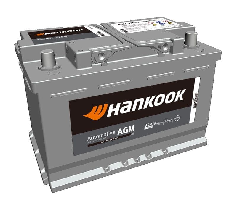 Batterij HANKOOK 12V 70Ah/760A (EN) START&STOP AGM (R+ standaard terminal) 277x174x190 B13 - montageflens 10,5 mm (agm/beginnen)