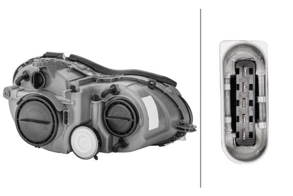Koplamp Links (H7/H7/PY21W/W5W, elektrisch, met motor, met gloeilamp, kleur indicator: transparant) past: MERCEDES CLK C209 06.02-06.05