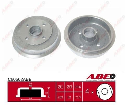 Brake drum Achter past: HYUNDAI LANTRA I 1.5/1.6/1.8 10.90-11.95