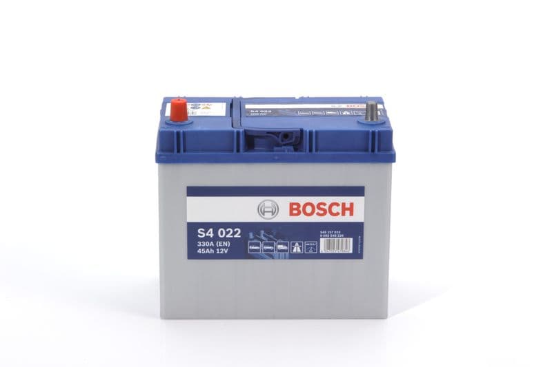 Batterij BOSCH 12V 45Ah/330A S4 (L+) 238x129x227 B01 - montageflens 10,5 mm (beginnen)
