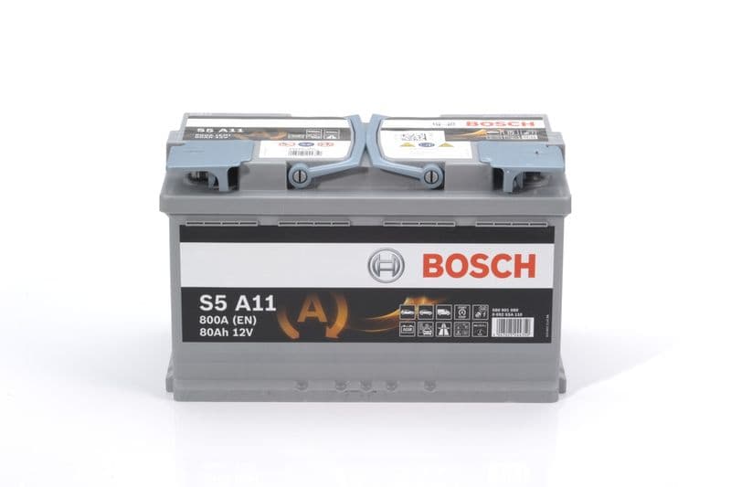 Batterij BOSCH 12V 80Ah/800A (EN) START&STOP AGM (R+ standaard terminal) 315x175x190 B00 - geen montageflens (agm/beginnen)