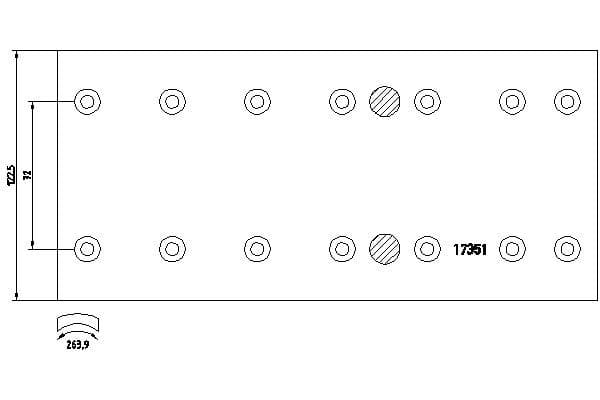 Brake shoe lining (300x122,5. basis) past: MERCEDES T2/LN1, HL
