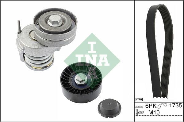 V-snaren set (met rollen) past: AUDI A1, A3  SEAT ALTEA, ALTEA XL, CORDOBA, IBIZA III, IBIZA IV, IBIZA IV SC, LEON, TOLEDO III, TOLEDO IV  SKODA FABIA II, OCTAVIA II 1.4/1.6/1.6LPG 02.02-05.22