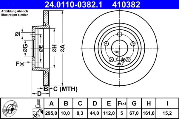 Brake disc Achter Links/Rechts past: MERCEDES A (W176), B SPORTS TOURER (W245), B SPORTS TOURER (W246, W242), CLA (C117), CLA SHOOTING BRAKE (X117), GLA (X156) 1.5D-Electric 01.10-12.19