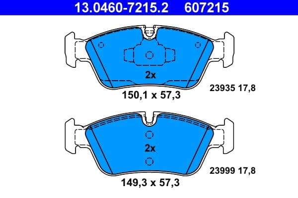 Remblokken set Voor , past: BMW 1 (E81), 1 (E87), 3 (E90) 1.6/2.0/2.0D 06.04-12.11