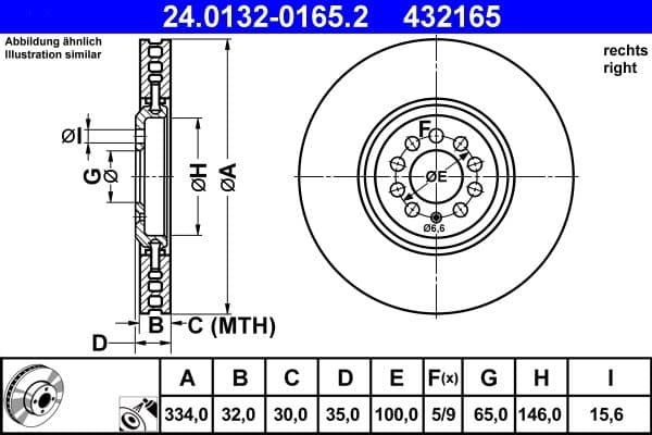 Tweedelige remschijf Voor Rechts past: AUDI TT  VW GOLF IV 3.2 09.02-06.06