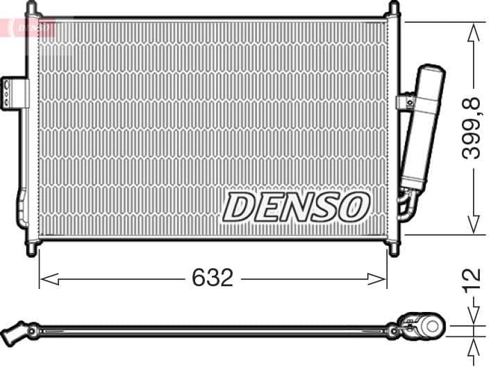 A/C condensator (met droger) past: ISUZU D-MAX II 1.9D/2.5D 06.12-