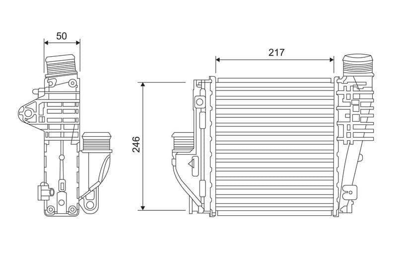 Toevoerluchtkoeler past: DS DS 4 II, DS 7, DS 9  CITROEN BERLINGO, C3 AIRCROSS I, C4 CACTUS, C4 GRAND PICASSO II, C4 III, C4 PICASSO II, C4 SPACETOURER, C5 AIRCROSS, C5 X 1.2-2.0D 02.13-