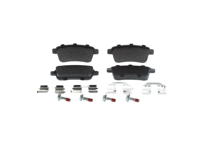 Remblokken set Achter (met bouten  met montage-instructie), past: RENAULT ARKANA I, CAPTUR II, CLIO V, FLUENCE, GRAND SCENIC III, MEGANE, MEGANE III, MEGANE IV, SCENIC III, ZOE 1.0-Electric 11.08-