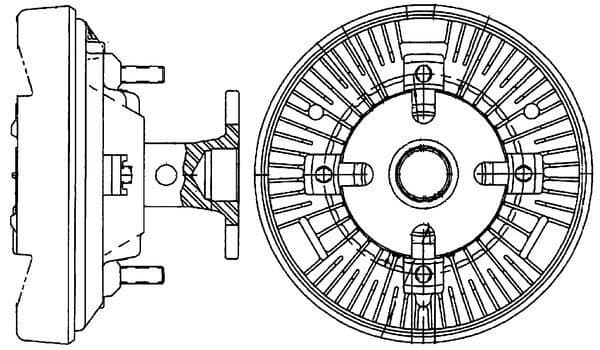 Ventilatorkoppeling past: CASE IH MC120, MC135, 150, 150 MAXXUM, 170, 170 MAXXUM, SP2500, SP3000  MC CORMICK MC 120, MC 135