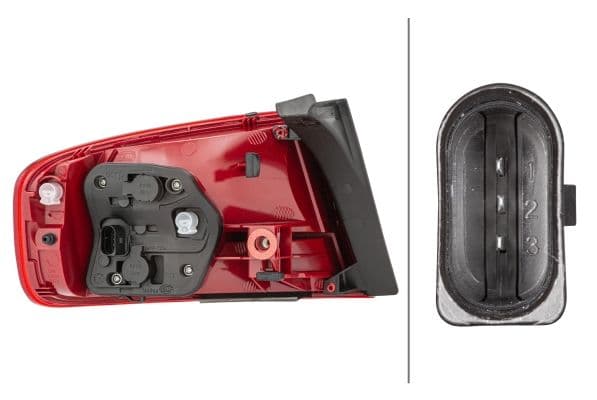 Achterlicht Rechts (extern, P21W, kleur indicator geel, kleur van het glas red) past: AUDI A4 B8 Saloon 11.07-10.11