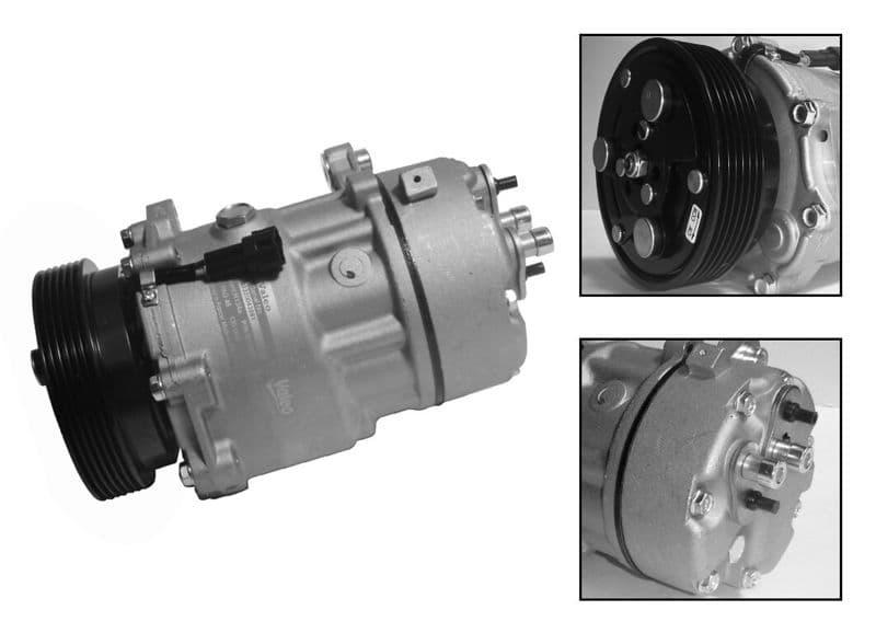 Airconditioning compressor past: MERCEDES V (638/2)  AUDI A3, TT  FORD GALAXY I  PEUGEOT 306  SEAT ALHAMBRA, CORDOBA, CORDOBA VARIO, IBIZA II, INCA, LEON, TOLEDO I, TOLEDO II 1.0-3.2 02.88-12.13