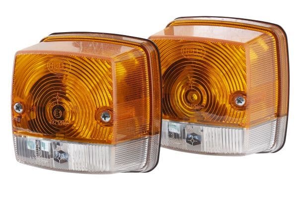 Knipperlicht voor Links/Rechts (kleur van het glas: oranje/transparant, C5W/P21W, parkeerlicht, met lampvoet) past: FENDT 1000, 200, 300, 400, 500, 600, 700, 800, 900  CASE IH 1000, 400, 500 01.72-