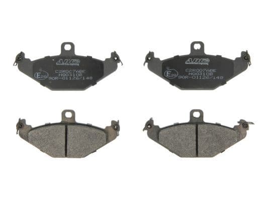 Remblokken set Achter , past: CHRYSLER VIPER  DODGE VIPER  LOTUS ESPRIT S4  RENAULT 21, 25, ESPACE II, ESPACE III, LAGUNA I, SAFRANE I, SAFRANE II, SPORT SPIDER 1.8-8.3 04.84-12.06