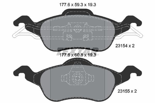 Remblokken set Voor , past: FORD FOCUS I  FORD USA FOCUS ZX3, FOCUS ZX5 1.4-2.0 08.98-06.07